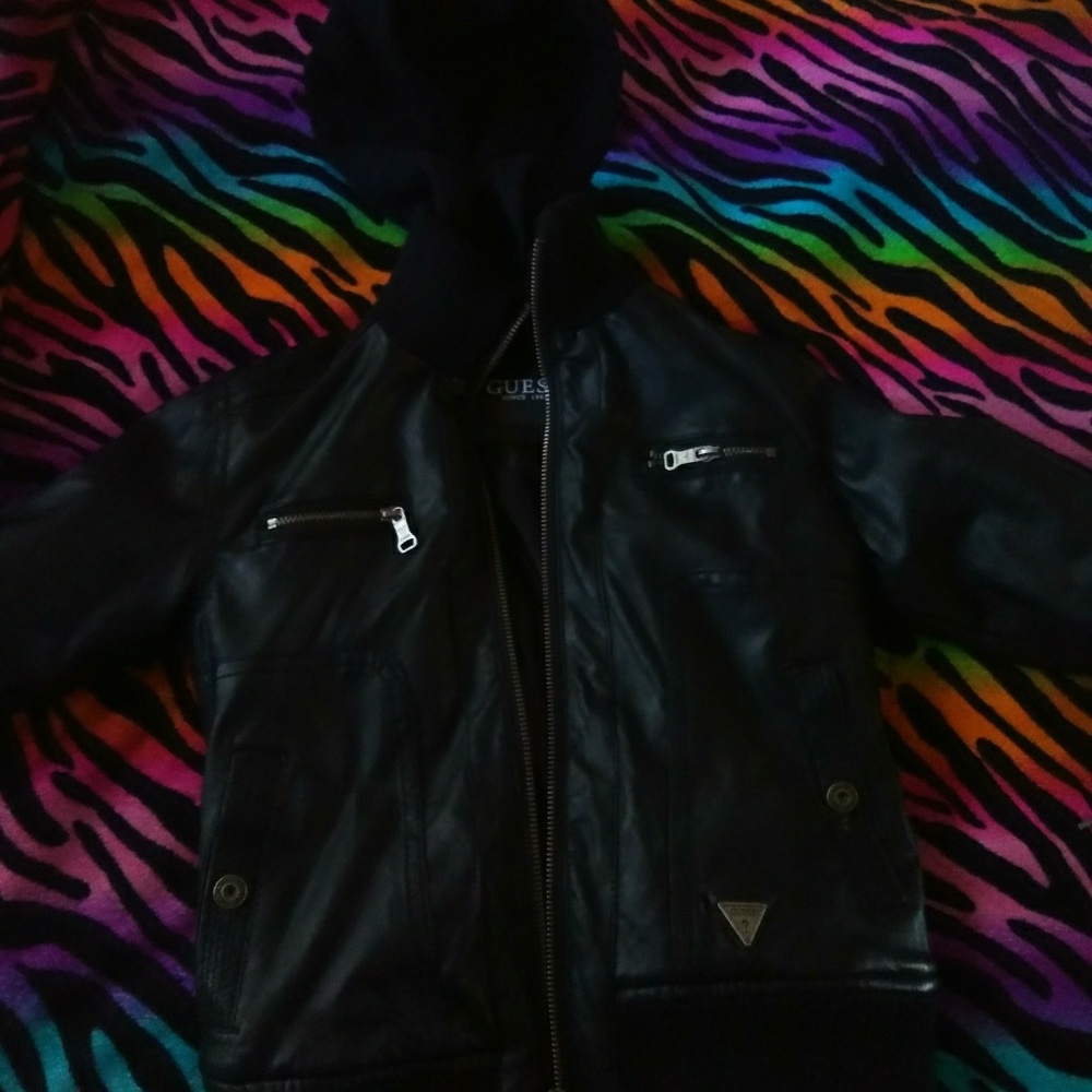 Guess boys leather jacket
